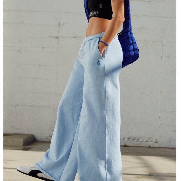 Free People Movement For The Win Blue Wide Leg Sweatpants Sz XL NWT - Picture 3 of 13
